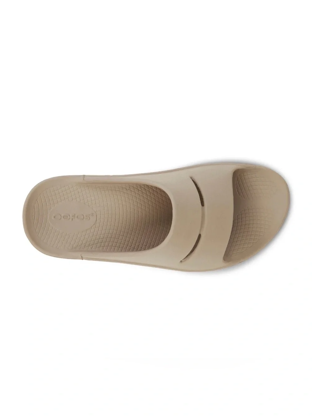 OOFOS Slide Sandal in Beige Stone